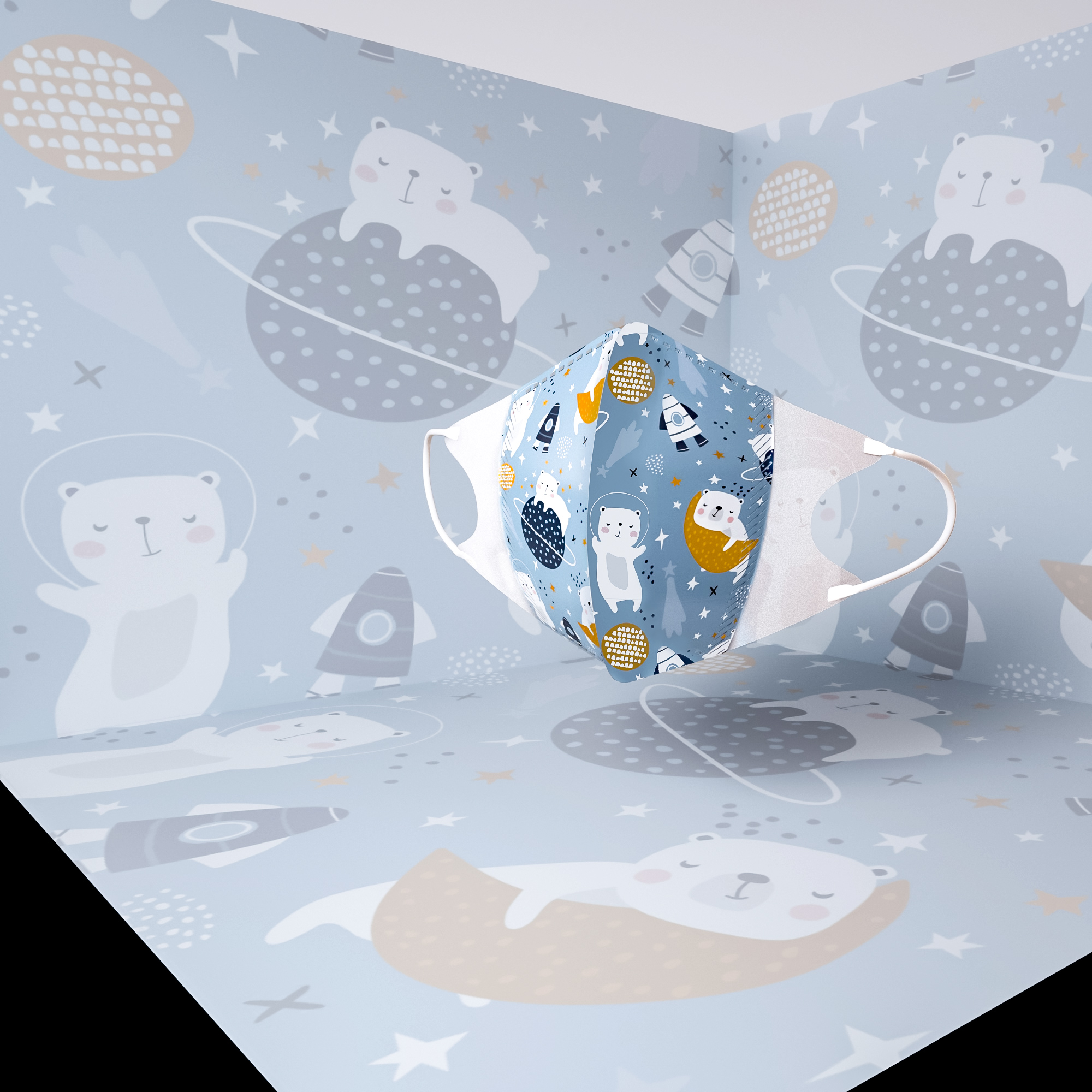 ベビー立体マスク　宇宙熊のイメージ